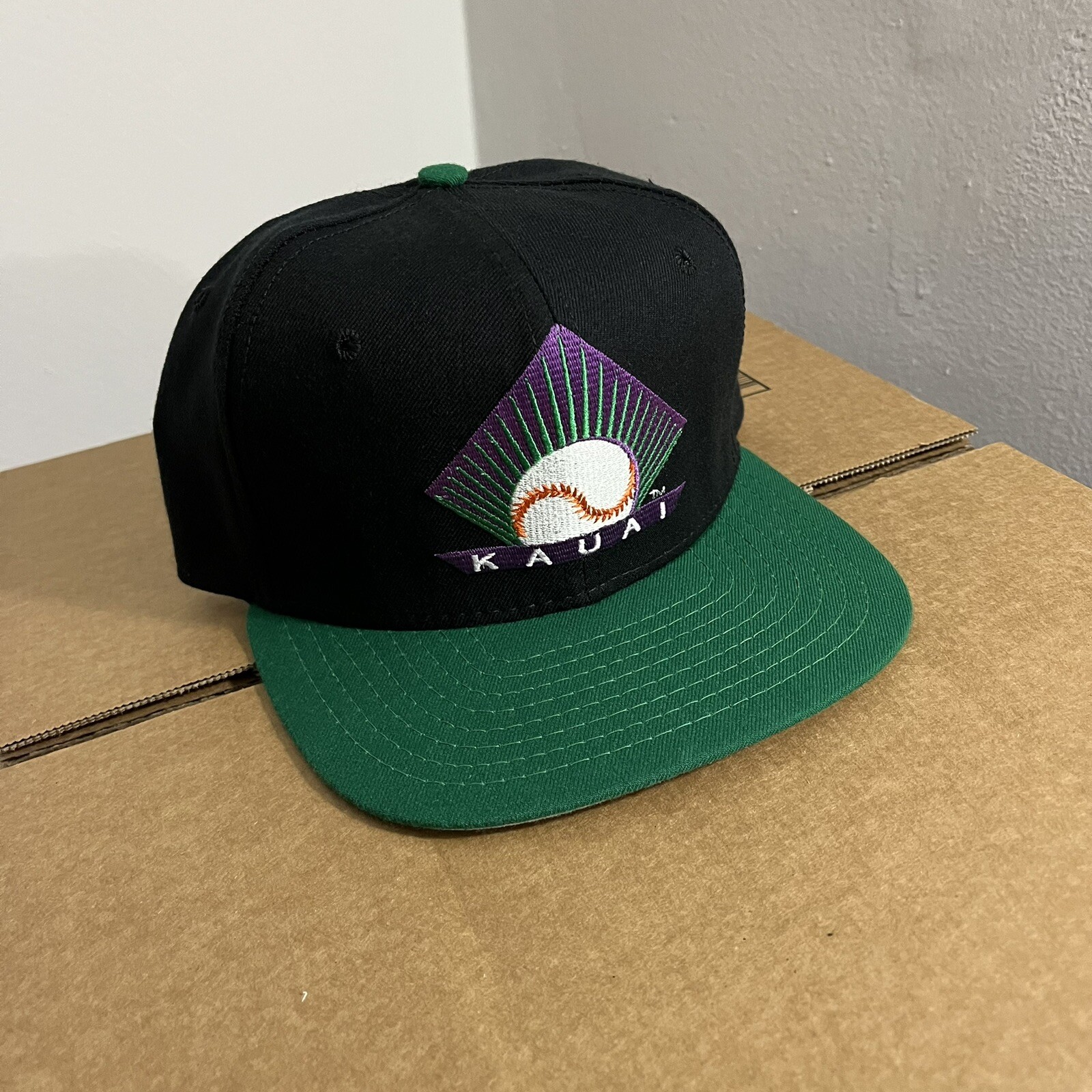 NOS Vintage Kauai Emeralds Snapback Hat Hawaii Winter Baseball Milb New Era USA