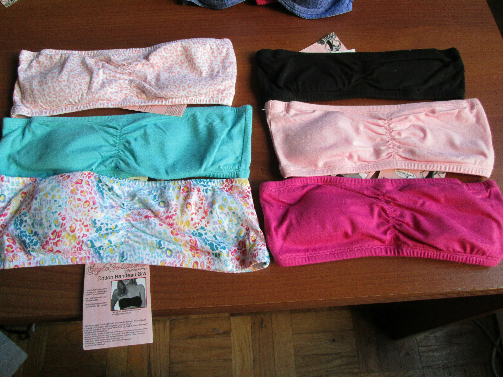 NWT $9 Style Solutions Cotton Bandeau Bra MC693 Various Colors Medium & Large