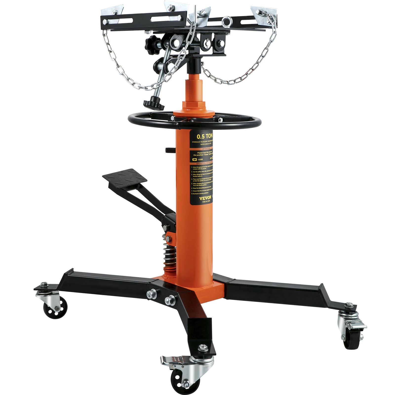 VEVOR 1100 LBS 2 Stage Hydraulic Transmission Jack w/360°Swivel Wheel Lift Hoist