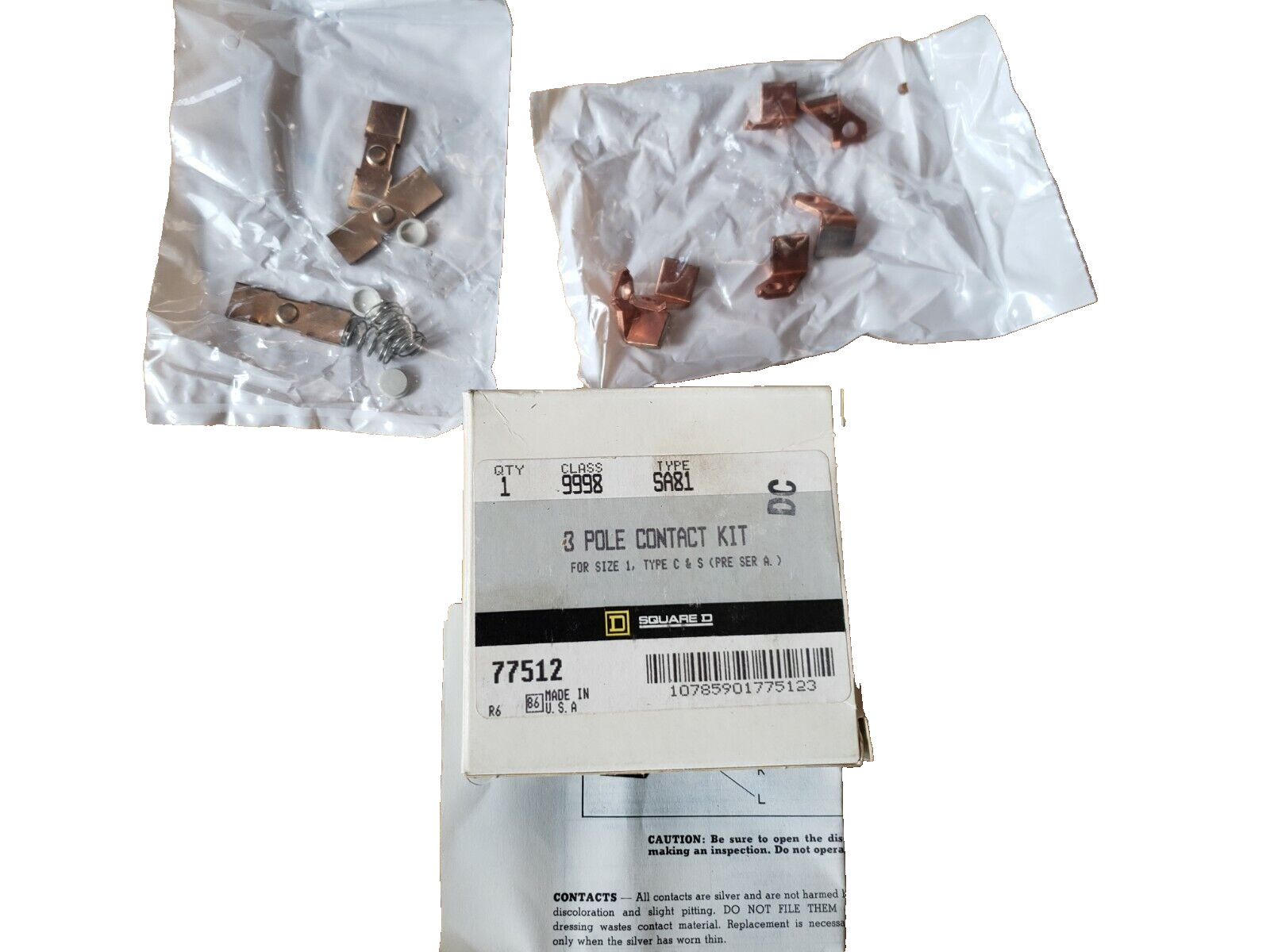 (QTY:1) Square D 9998-SA81 / 9998 SA81 Contact Kit