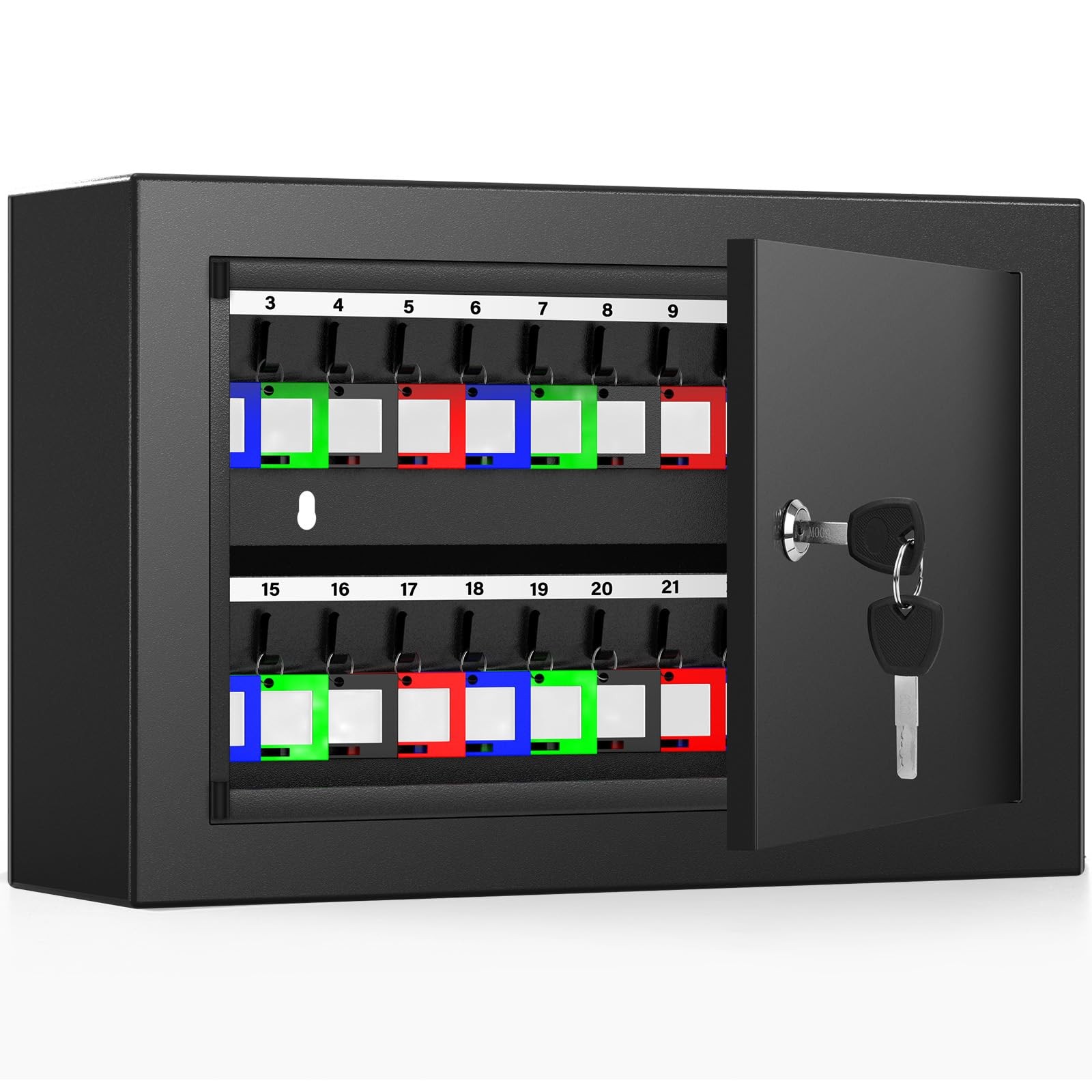 40 Keys Key Lock , Anti-Theft Key Cabinet with Key Tags, Key Organizer Wall M...