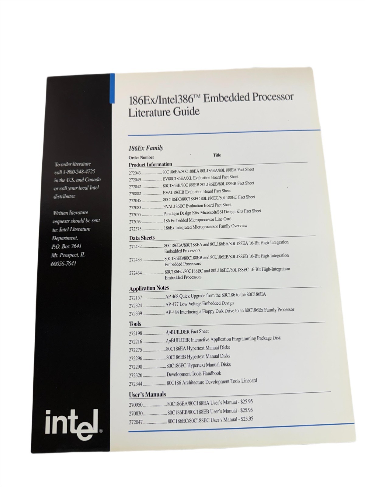 Intel 1994 MCS 96 FLASH 386 Assorted Literature Borchure