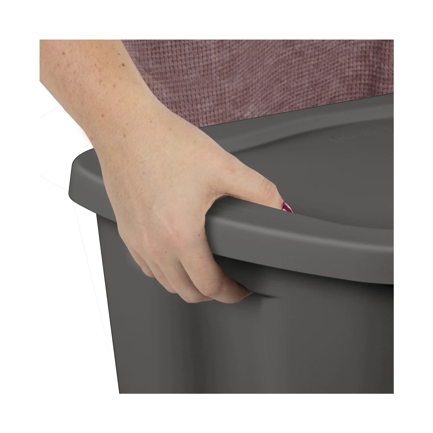 Sterilite 18 Gallon Plastic Storage Bin with Snap-on Lid, Gray, 8 Count