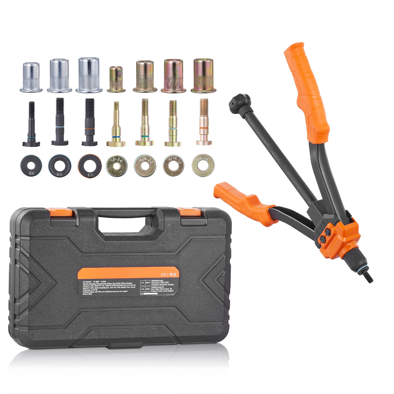 Uimoso Rivet Nut Tool Kit with 7 Mandrels and 70 Assorted Rivet Nuts