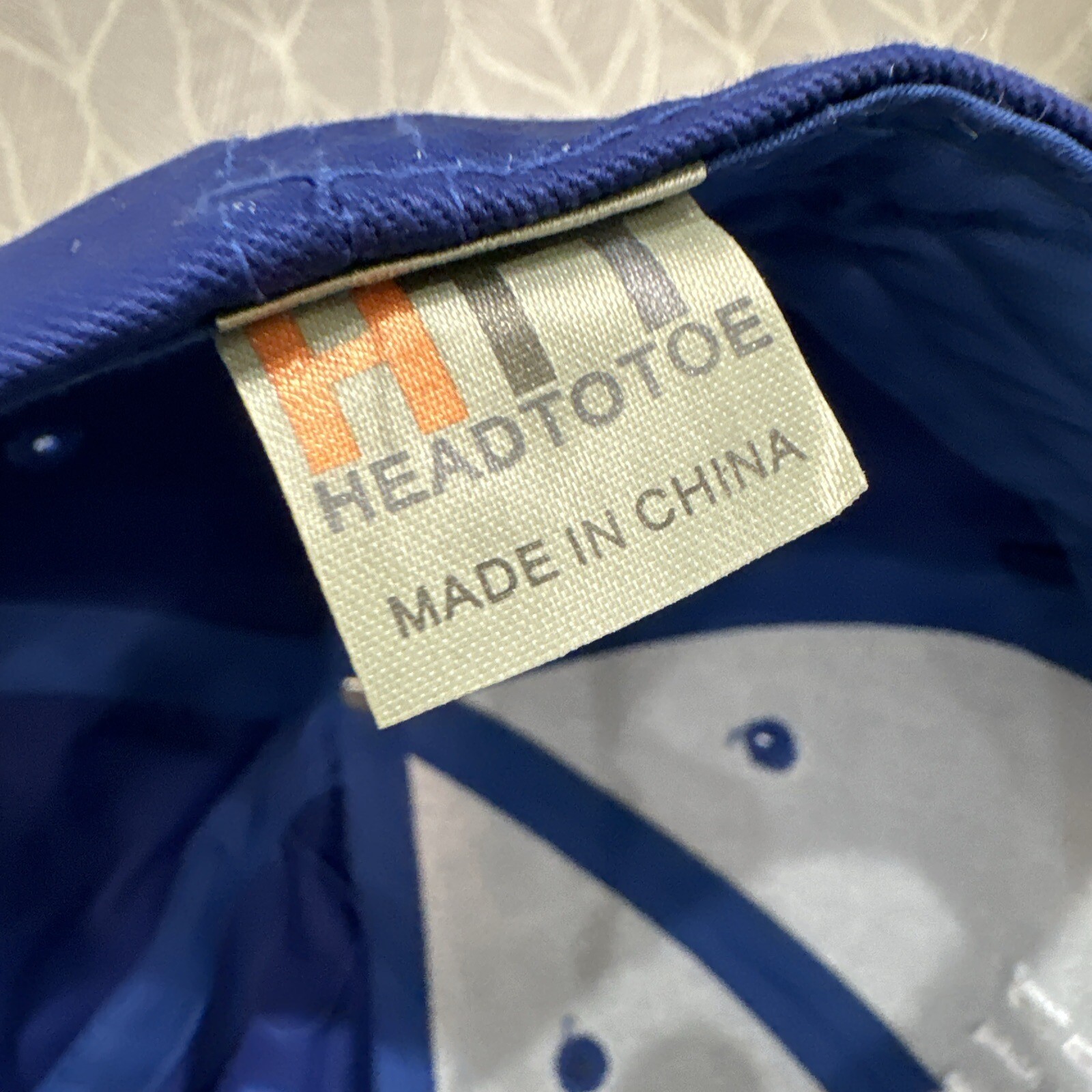 Timber Wolf Hat Cap Royal Blue with White Letters Cancer Warning Tag Hook Loop