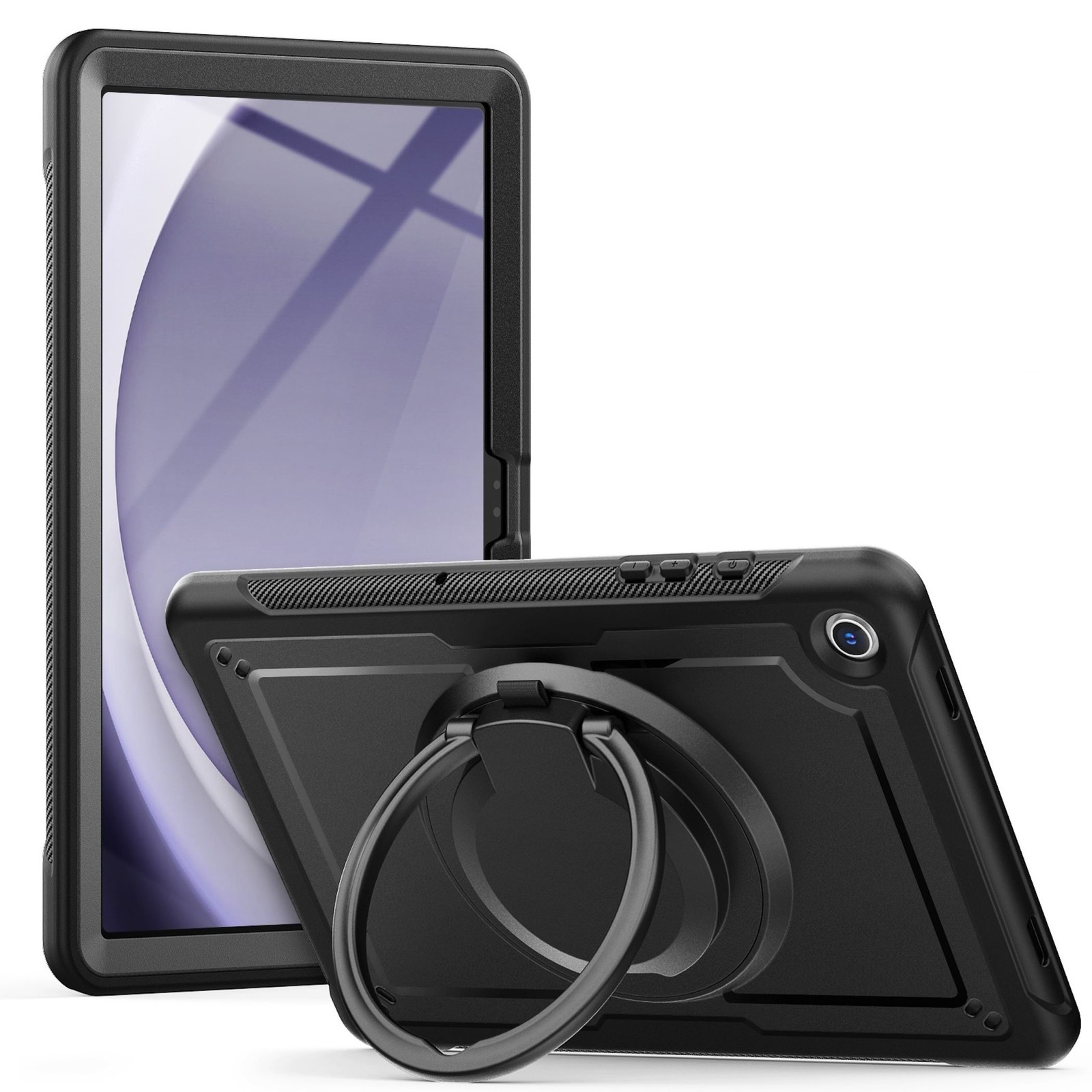 Tablet Outdoor Case For Samsung Galaxy Tab A11+ A9+ Grip Shoulder Strap Black