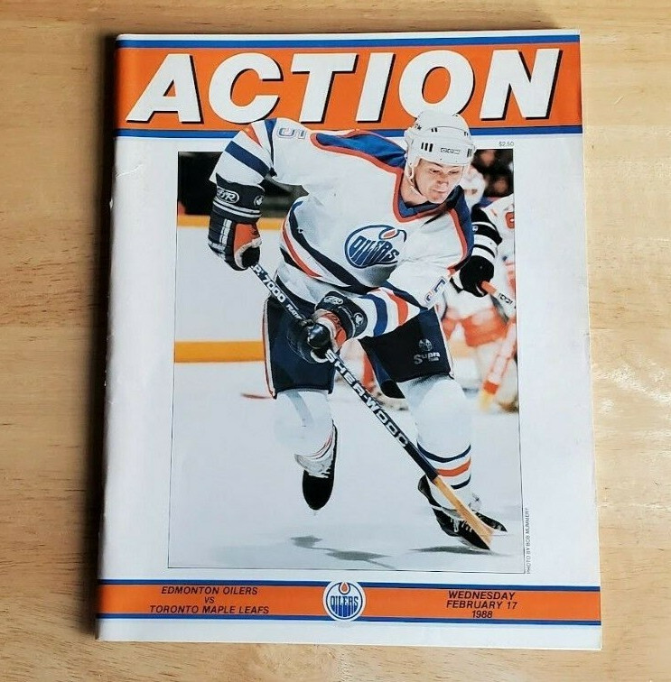 Edmonton Oilers hockey program v Toronto Maple Leafs Feb 17 1988 Steve Smith NHL