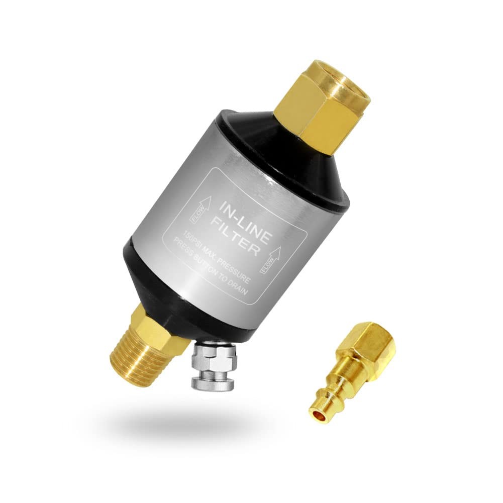 Beduan Air Compressor Water Oil Separator Filter for paint 1/4 inch, Silver
