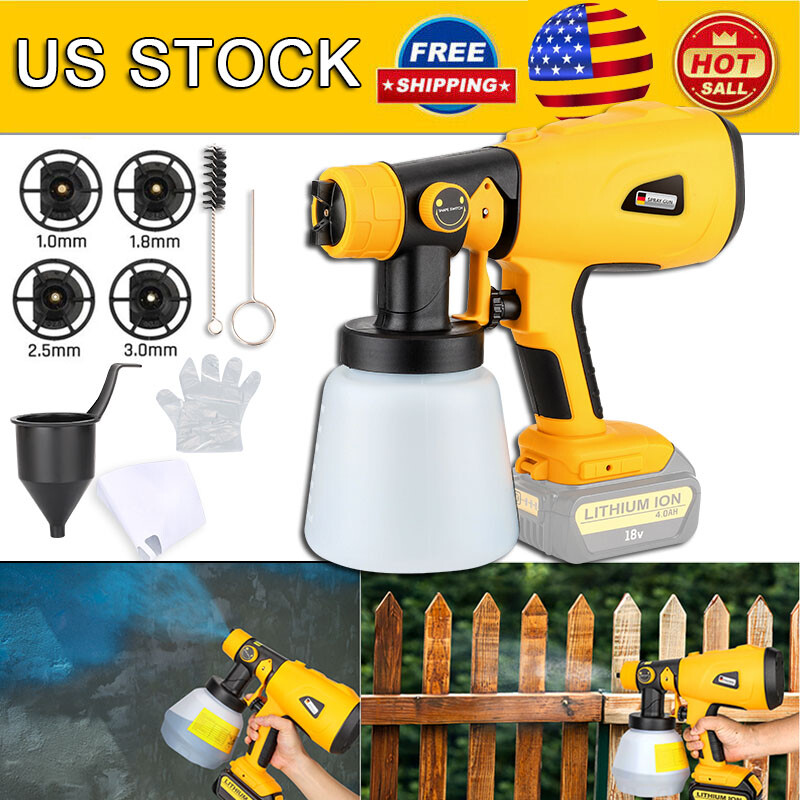 Cordless High Pressure Spray Gun Airless Paint Sprayer For Dewalt 20V Battery US