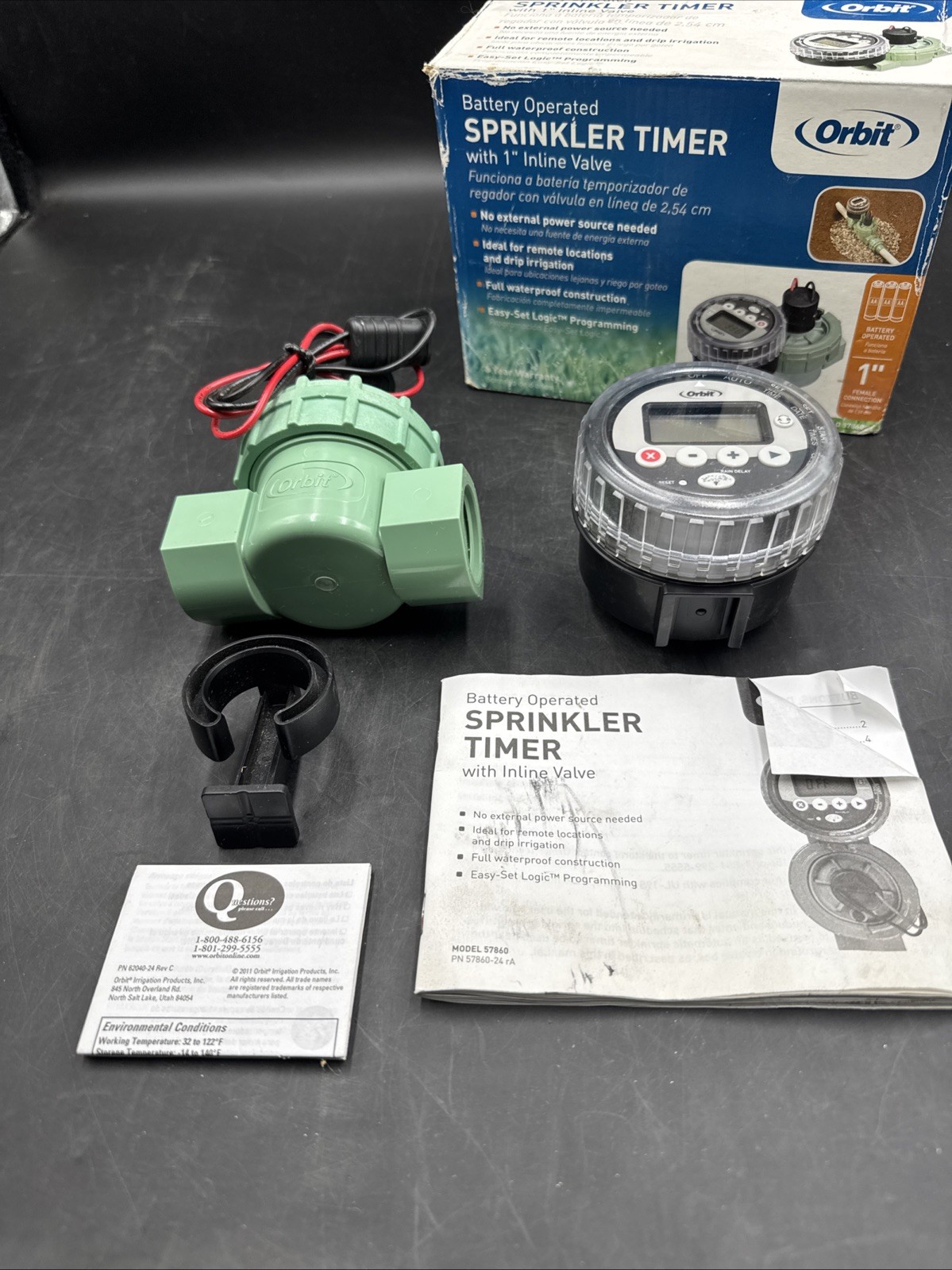 Orbit 57860 Battery Powered Programmable 4-Zone Sprinkler New Open Box
