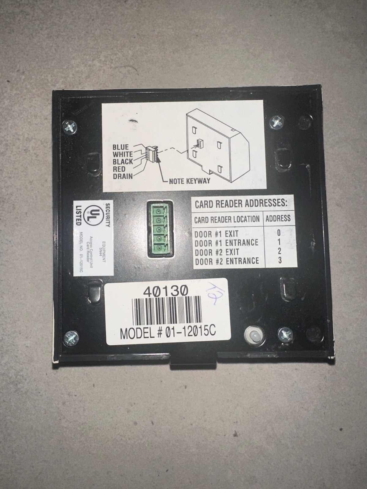 Matrix HID Access Control Unit Card Reader With Keypad Model 01-12015C 5N44