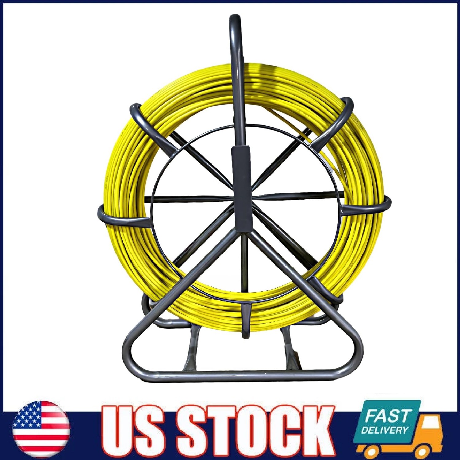 Fish Tape Puller Fiberglass 656ft 1/4 inch Wire Puller Cable Running Duct Rodder