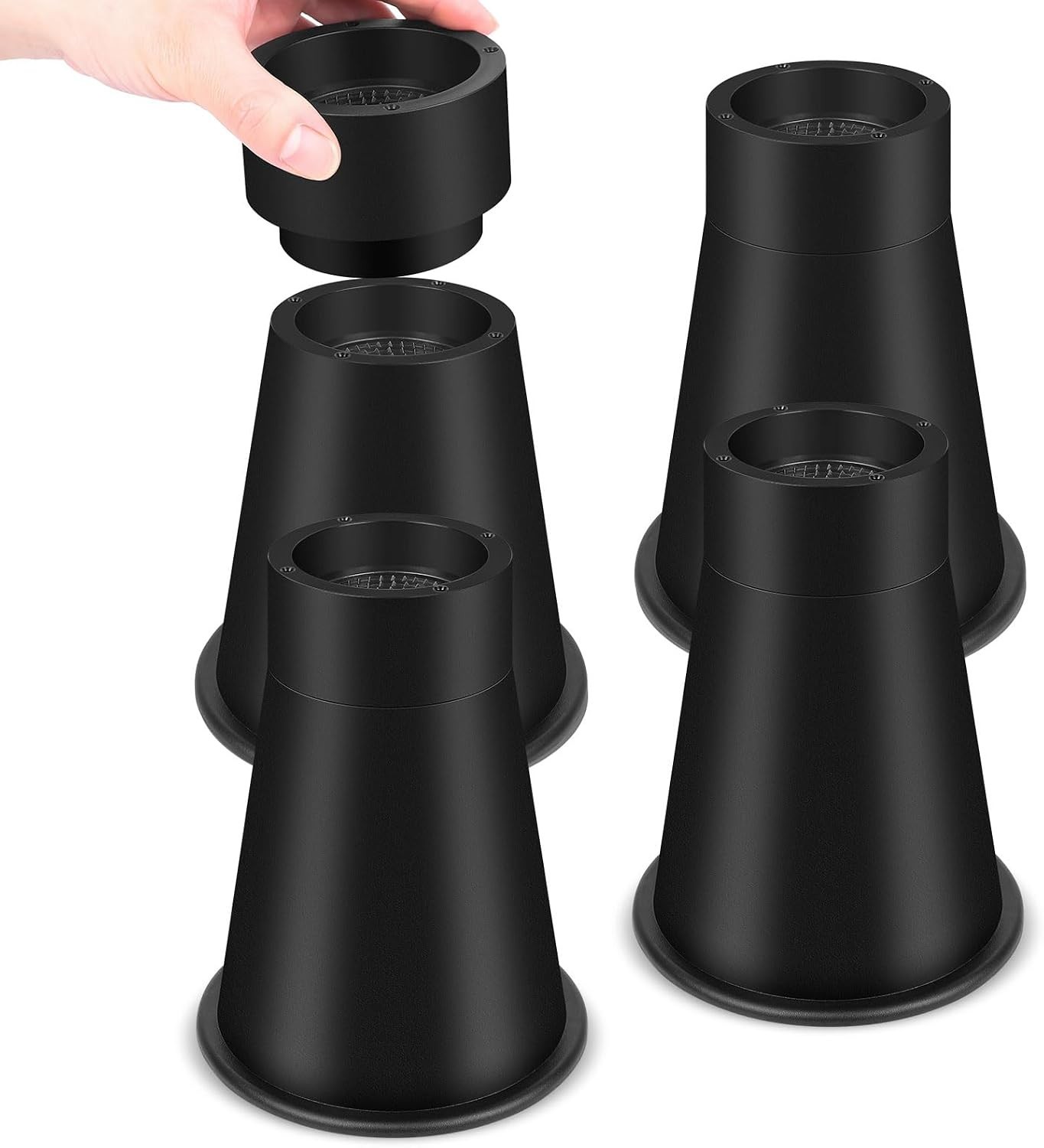 Space-Saving 7.8 Inch Bed Risers - Stable, Stackable & Durable Heavy-Duty Design