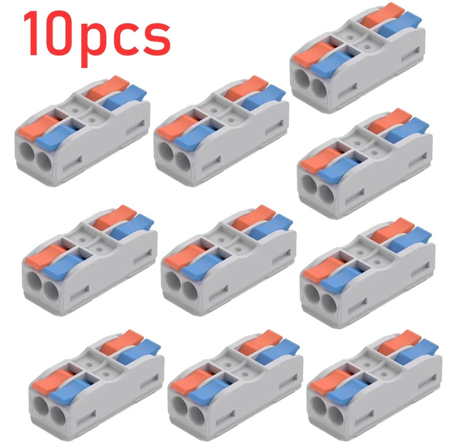 10pcs Mini Lever Wire Connector 2 In 2 Out 250V 32A LC-422 Wire Cable Connector