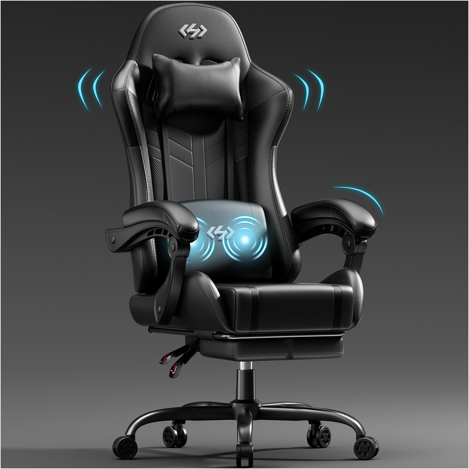Massage Gaming Chair with Footrest, Computer Chair with Headrest, Gamer Chair