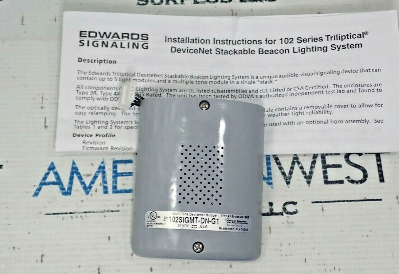 EDWARDS SIGNALING 102SIGMT-DN-G1 MULTI TONE MODULE 24VDC 0.05A NEW