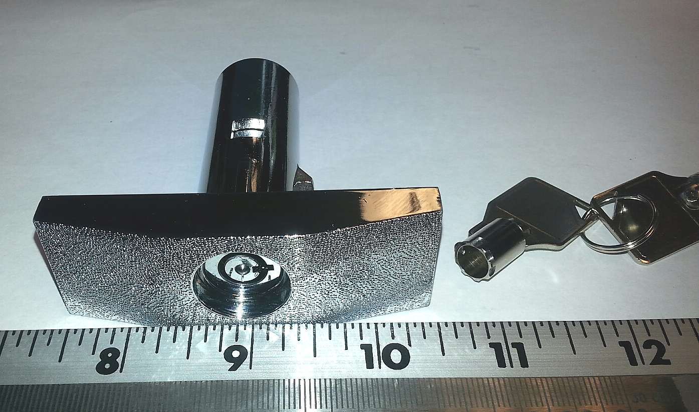Vending machine T handle lock assembly with plug lock & 2 keys - New