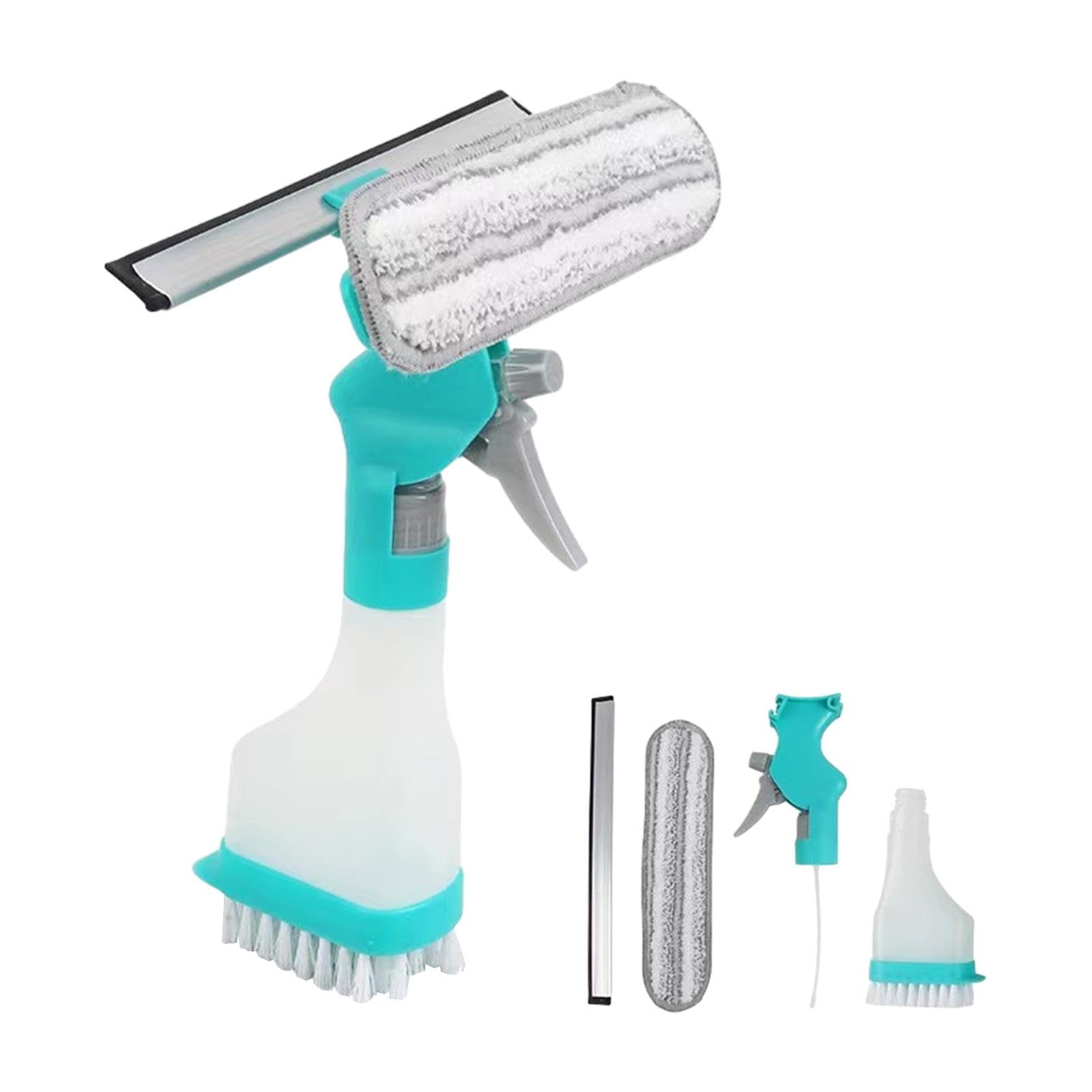 4 in 1 Window Cleaning Kit Professional Squeegee with Spray White & Green