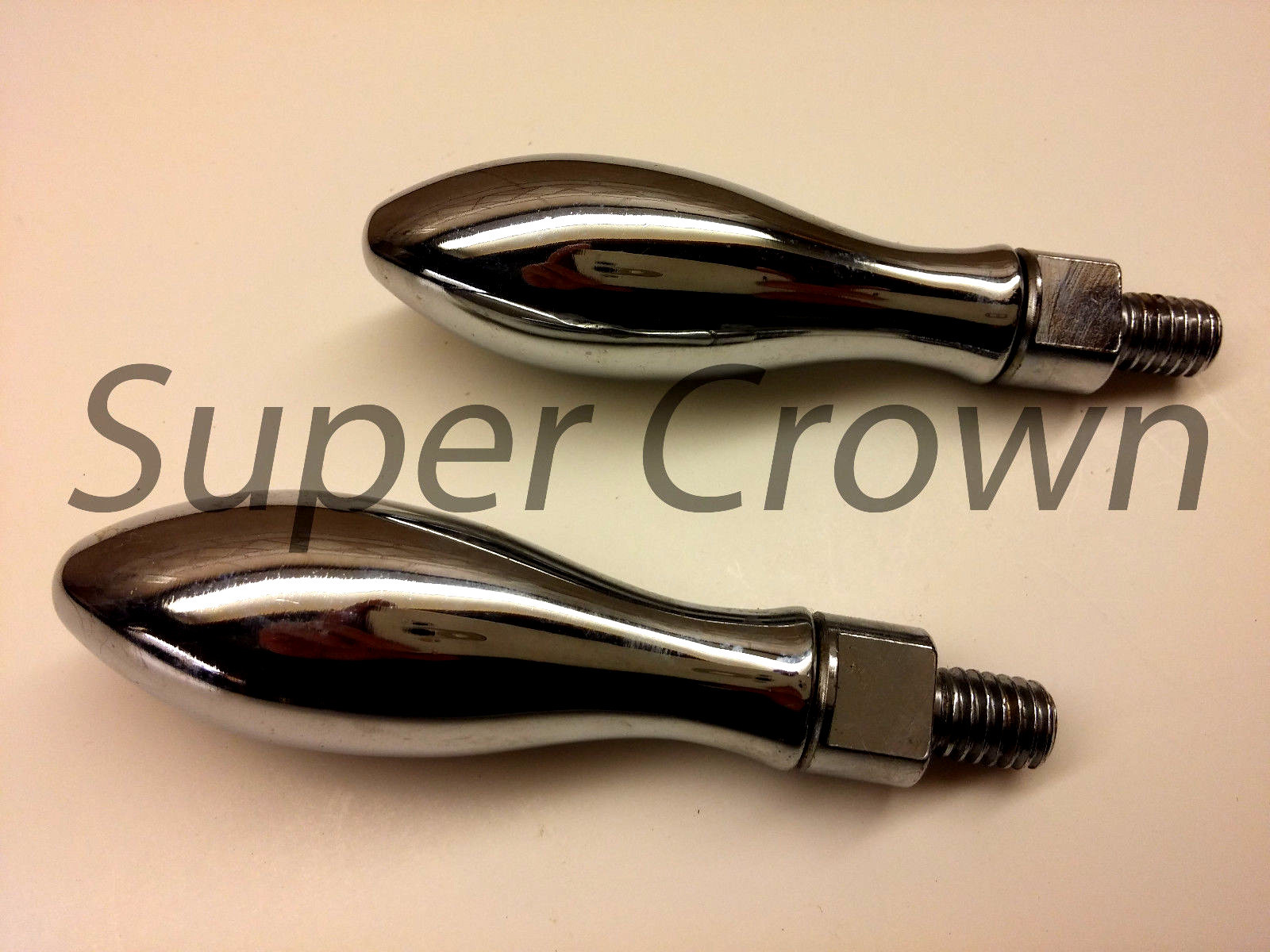 Chrome Plated Revolv. Handle Grip x 2pc, 3/8 In Thread for Bridgeport Type Mill