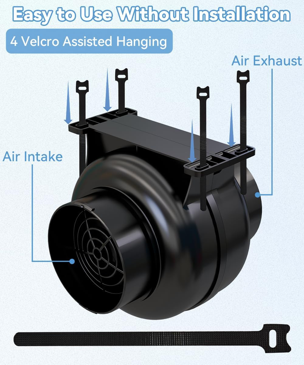 Artibear 3.5 Inch 168 CFM Inline Duct Ventilation Fan with 2 Speed Controller