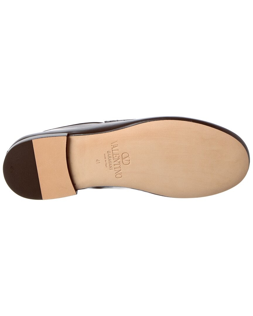 Valentino Vlogo Leather Loafer Men's Brown 39