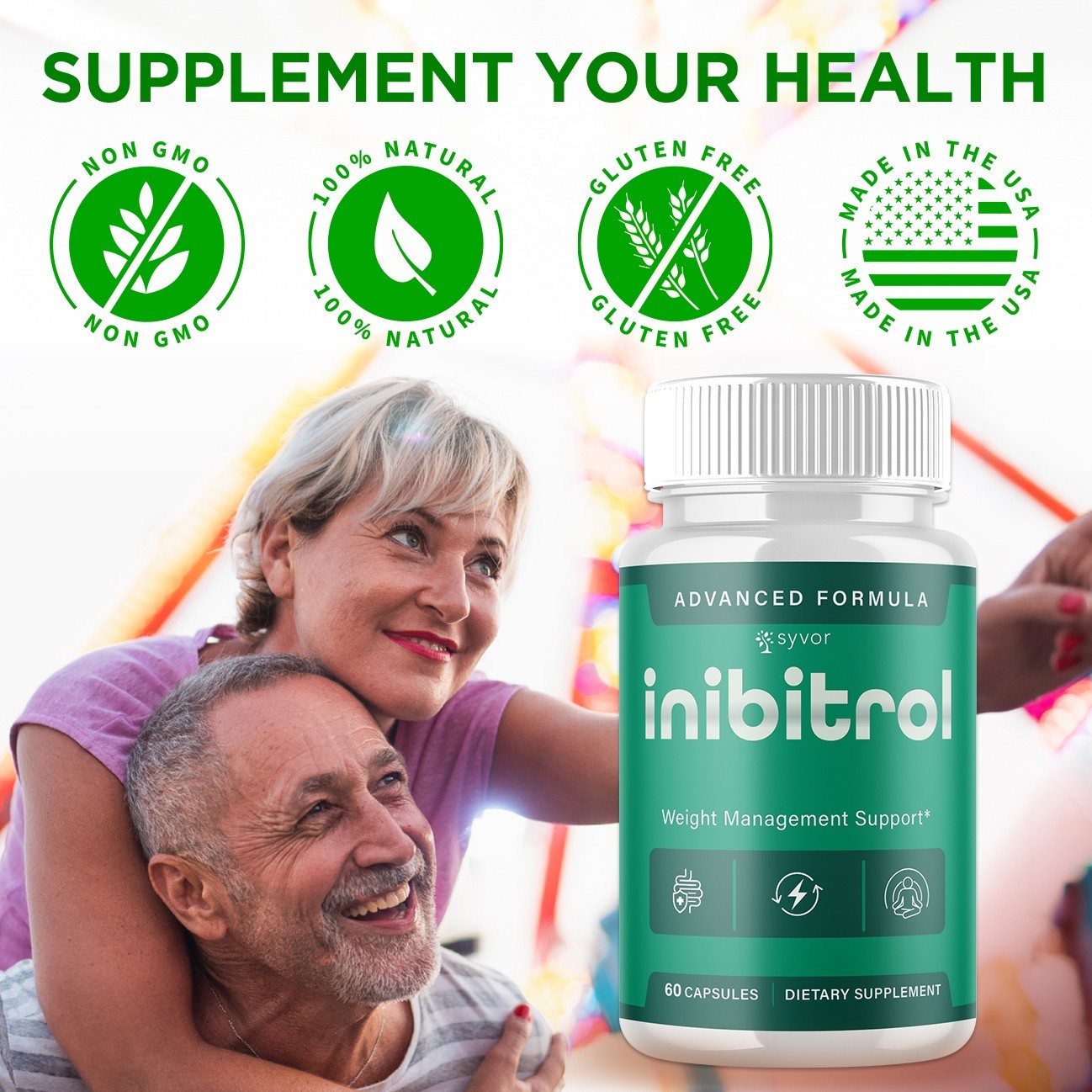 (5 Pack) Inibitro Natural Energy & Fitness Support Vitamin Inibitrol 300 Capsule