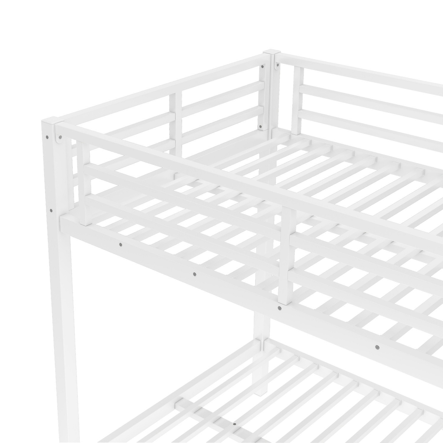 Twin XL Over Twin XL Metal Bunk Bed Twin XL Size Metal Bed Frame with Ladder