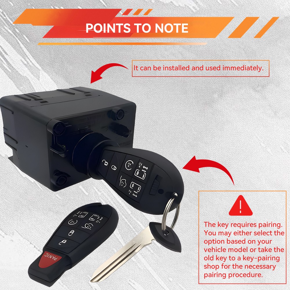 FOR 2009-2012 DODGE RAM 1500 WIN MODULE WIRELESS IGNITION NODE PROGRAMMED W/KEYS