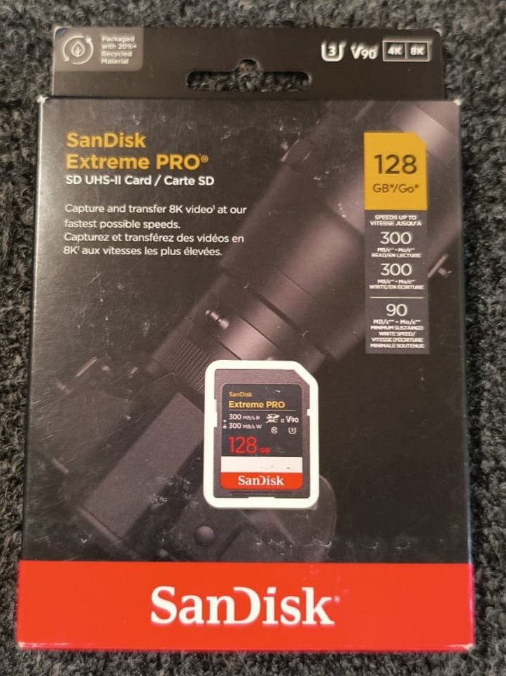 SanDisk 128GB Extreme PRO SD UHS-II V90 Card R/W up to 300MB/s - New , R4