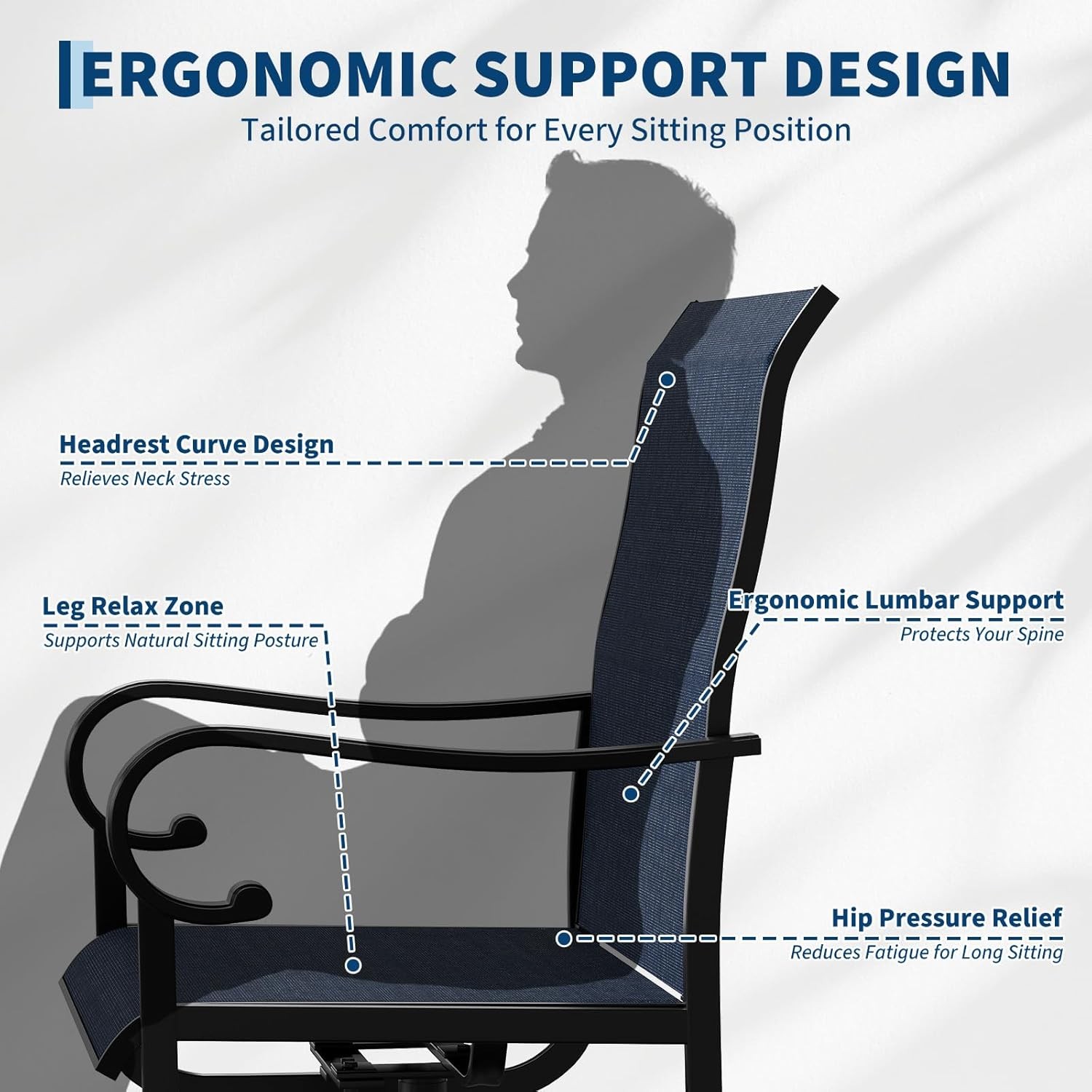 Patio Swivel Chairs Set of 2 Outdoor Dining Chairs Swivel Rocking Patio Chairs