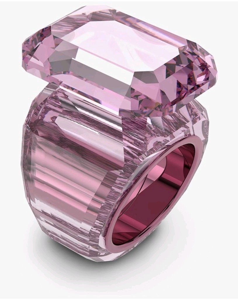 Swarovski Lucent Cocktail Ring, Pink, Size 58