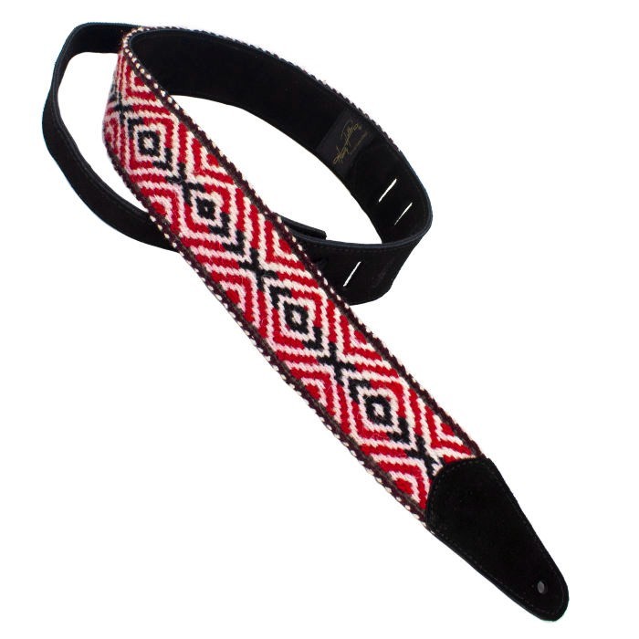 Henry Heller 2" Wide Peruvian Wool Guitar Strap Red/Black/White #HPCWD2-01