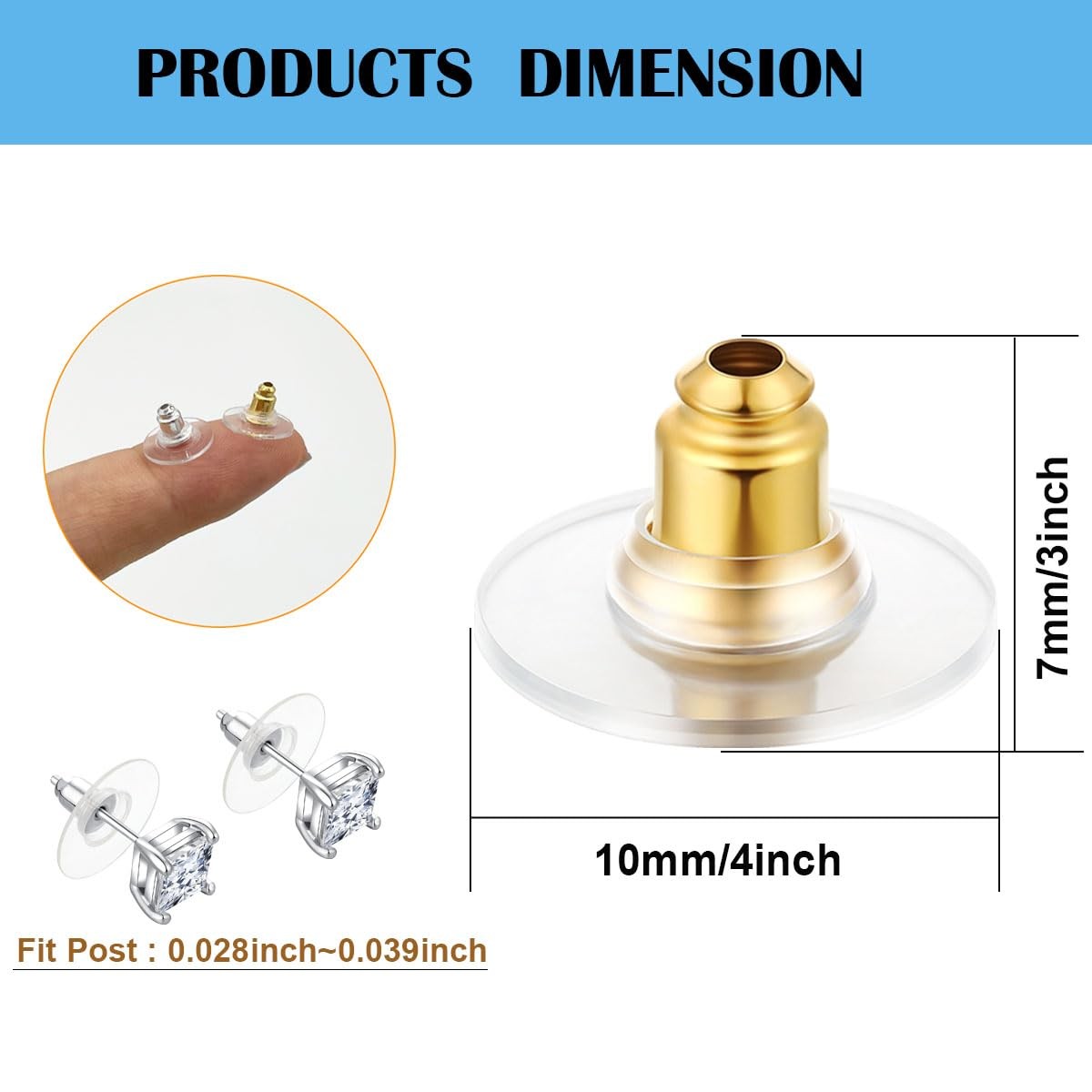 Earring Backs, Kerryjewl 100pcs Flat Backs for Copper Silver
