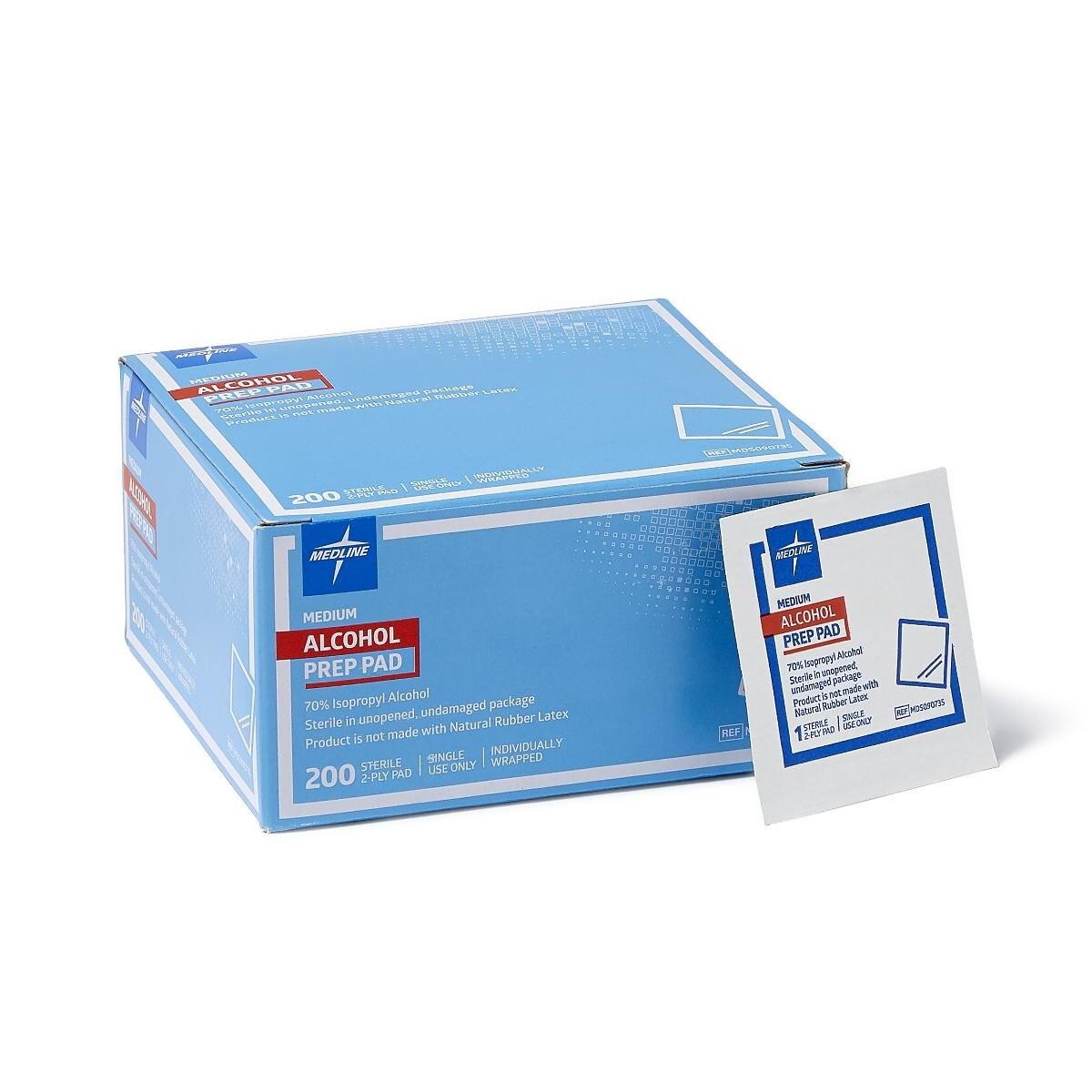 200 Count Medline Alcohol Prep Pads 70 Isopropyl Alcohol Sterile Wound Cleansing