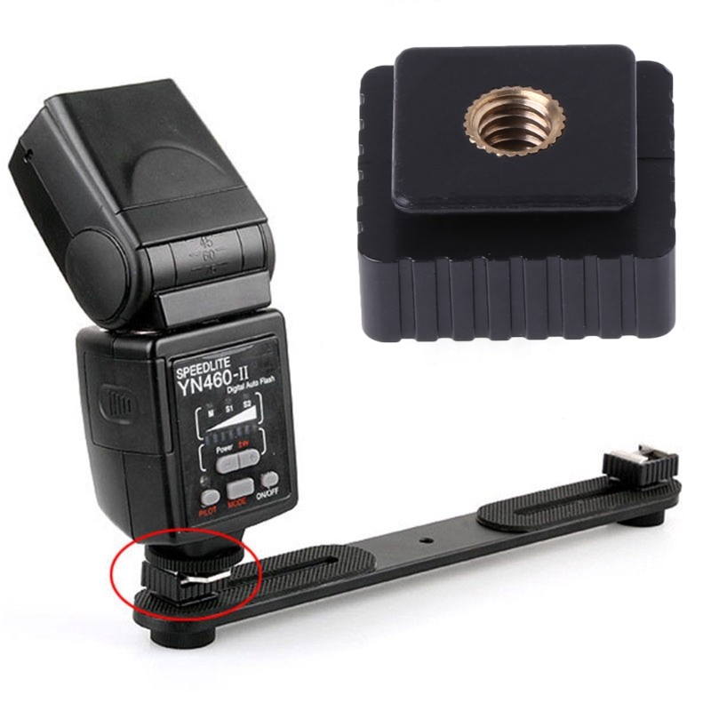 Hot Shoe Mount Adapter To 1/4" Screw for Head Thread For Studio Light Stand