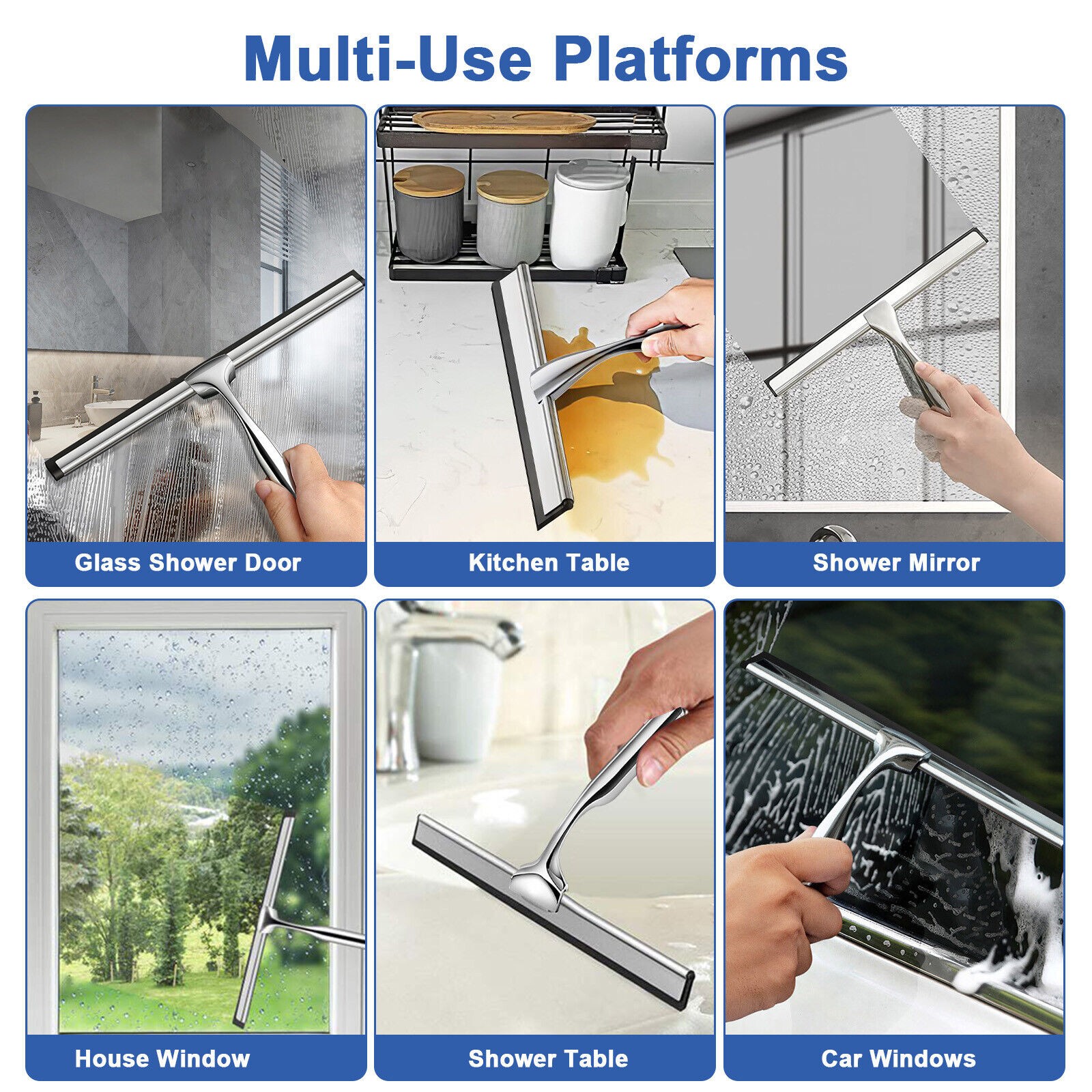 1 Pcs Glass Wiper Shower Cleaner Doors Bathroom Windows Cleaning Commponents