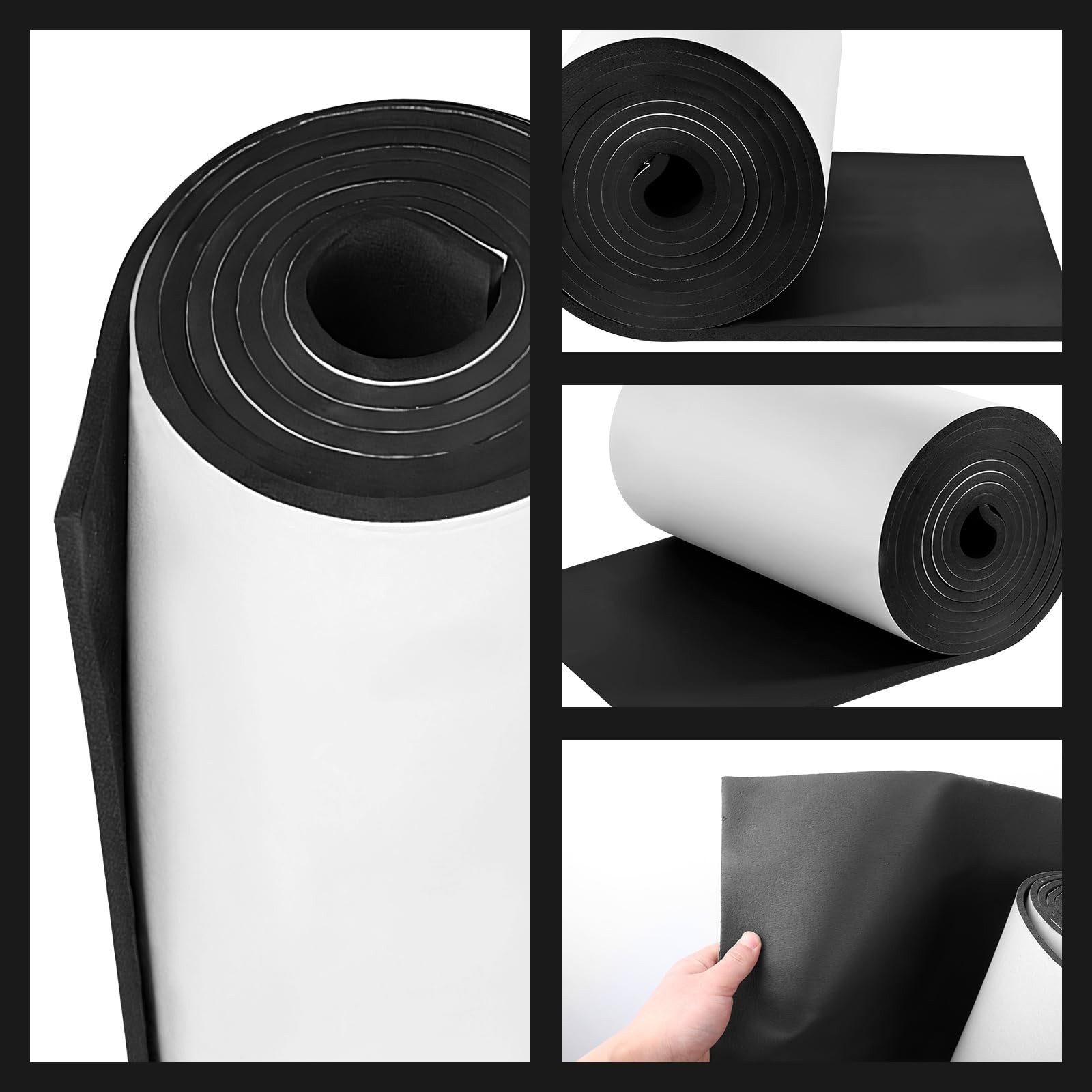 Neoprene Foam Roll for Insulation, Soundproofing, and Padding - 12"x59"x1/4"