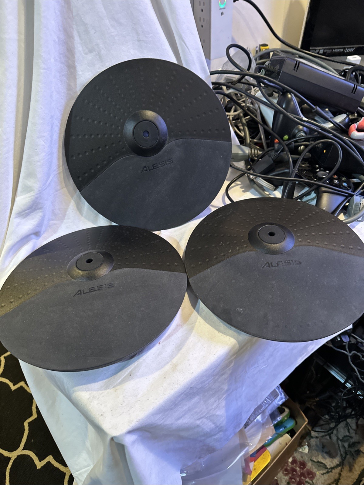 x3 Alesis 10 Inch Single Zone Electronic Drum Cymbal Pad Black
