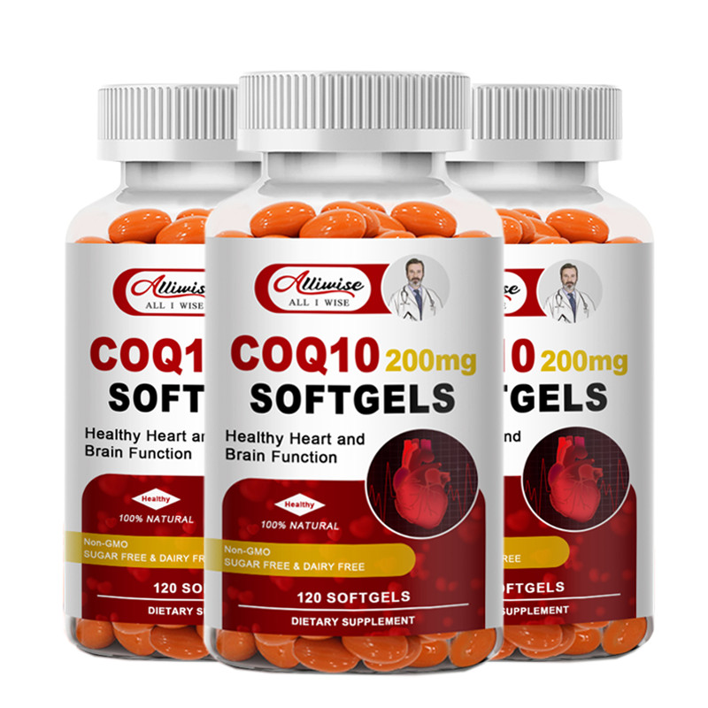 3x CoQ10 200mg 120 Capsules, Vegetarian Capsules, Non-GMO Heart Energy Support