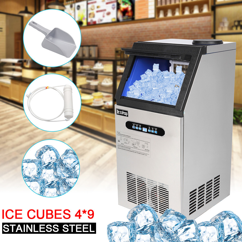 110lbs/24h Commercial Built-in Ice Maker Machine Display Ice Cube Machine 110V