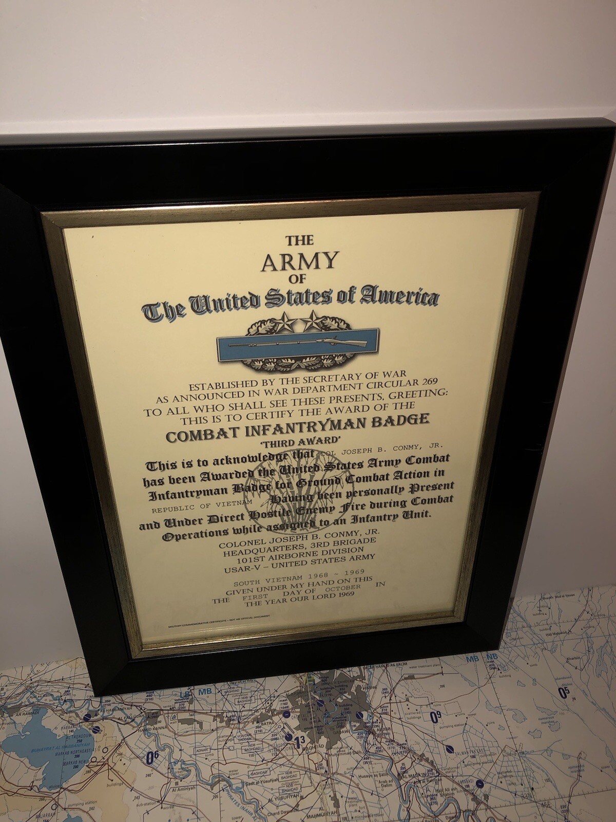 COMBAT INFANTRYMAN BADGE 3RD AWD [RVN] REPLACEMENT CERTIFICATE(COMMEMORATIVE) T3