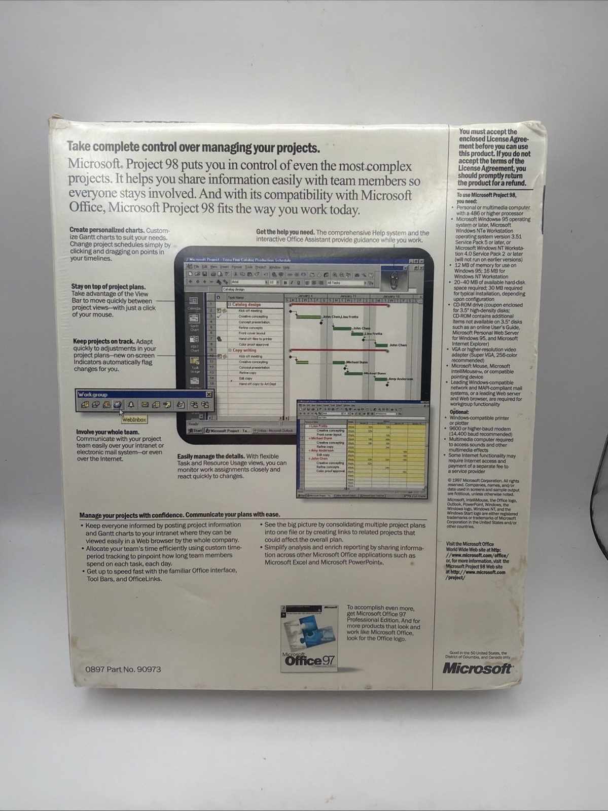 Microsoft Project 98 Upgrade - Project Management Software Brand New Sealed