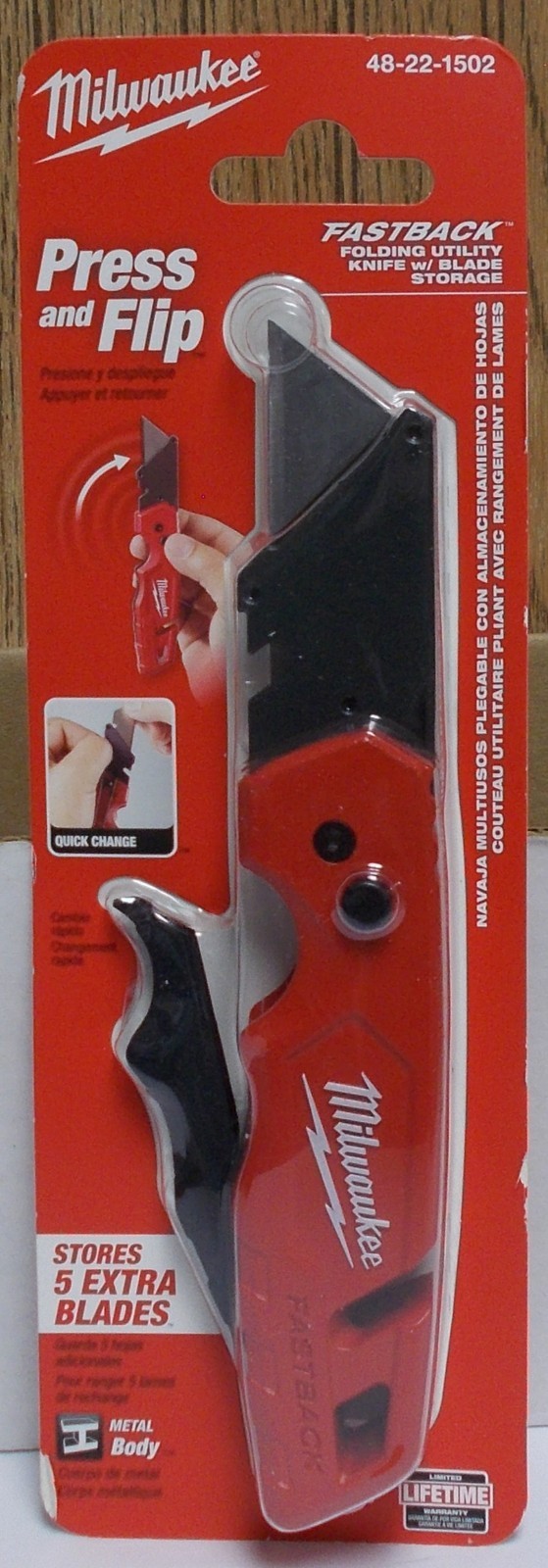 Milwaukee Tool 48-22-1502 Fastback Folding Utility Knife With Blade Storage