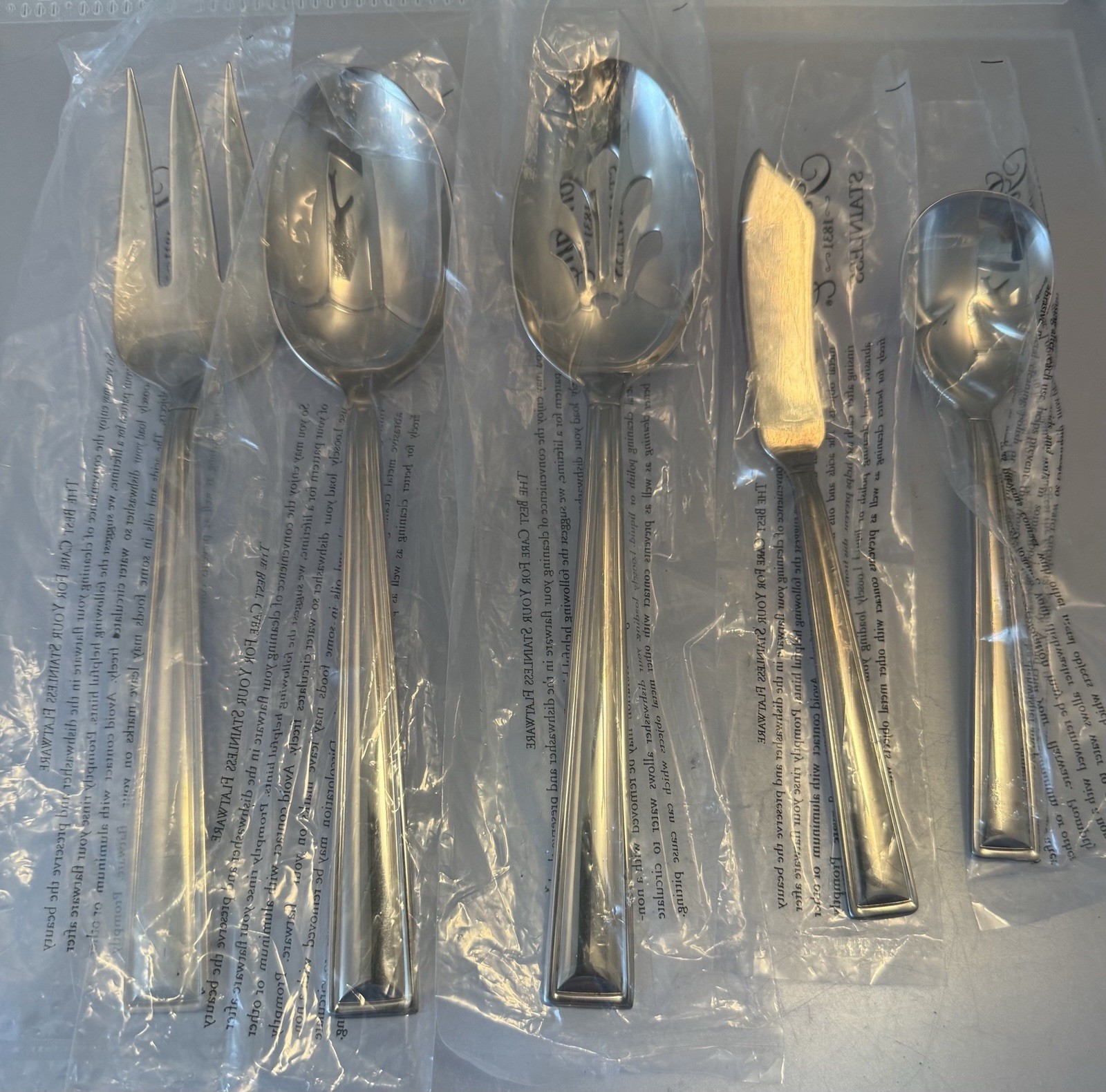 Gorham MARABELLA Stainless Glossy Flatware 5 Pc Hostess Serving Set
