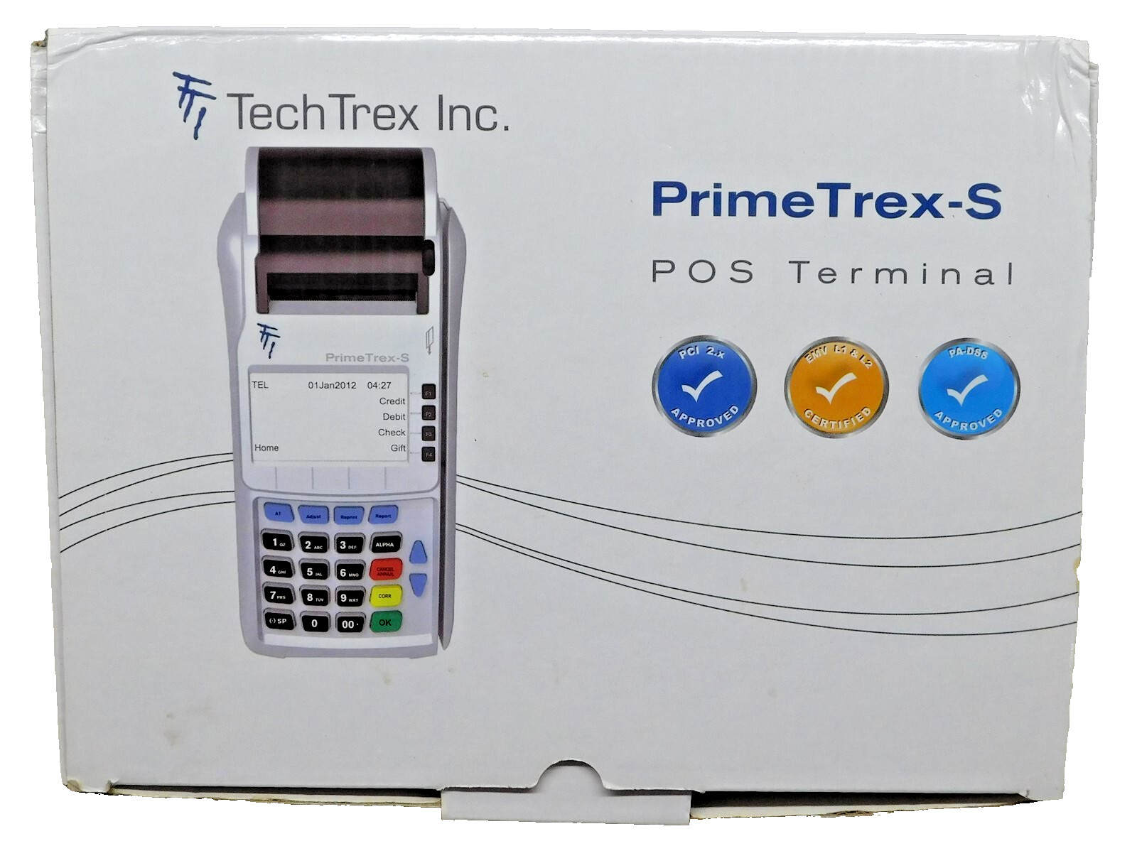 POS PrimeTrex S Credit Card Processing Terminal with Receipt Printer by TechTrex