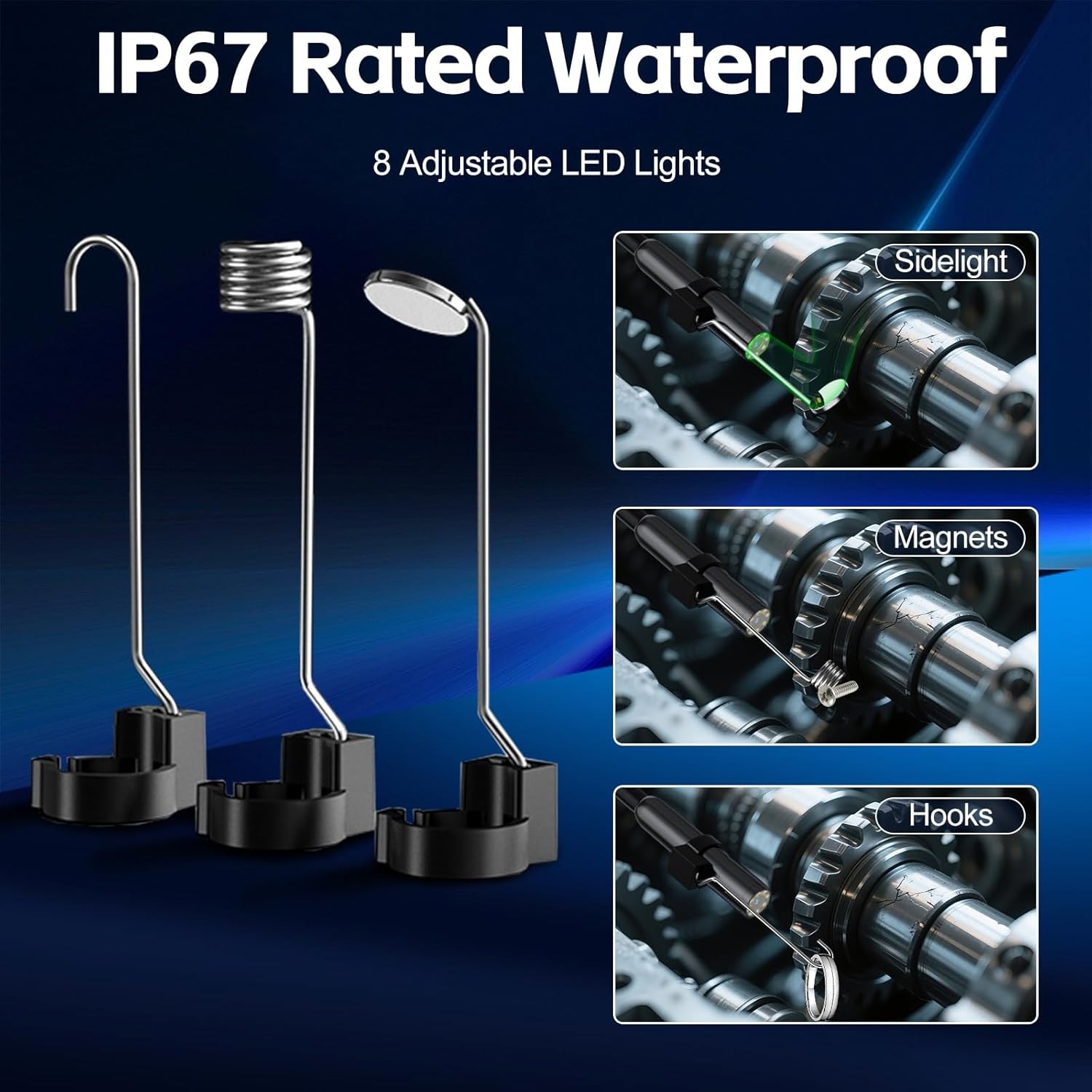 16.4ft Non-Handheld IP67 Waterproof Endoscope Integrated Screen Pipe Scope