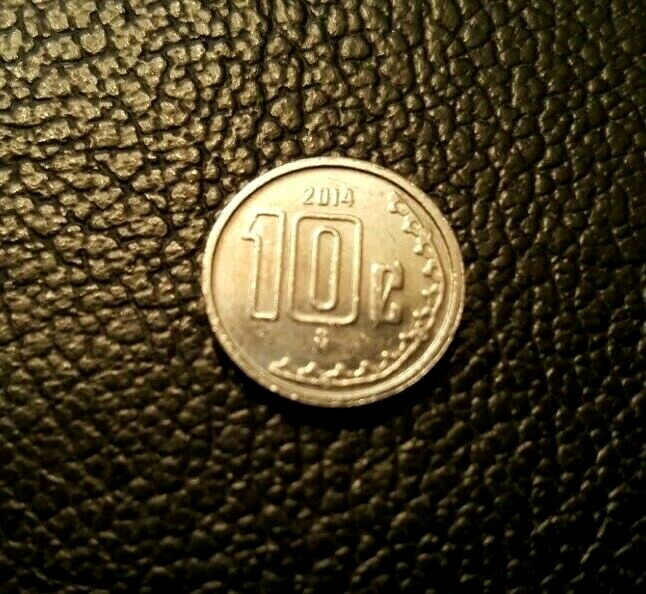 10 Centavos 2014 (Small Type) Ring of Sacrifice on the Aztec Calendar Stone