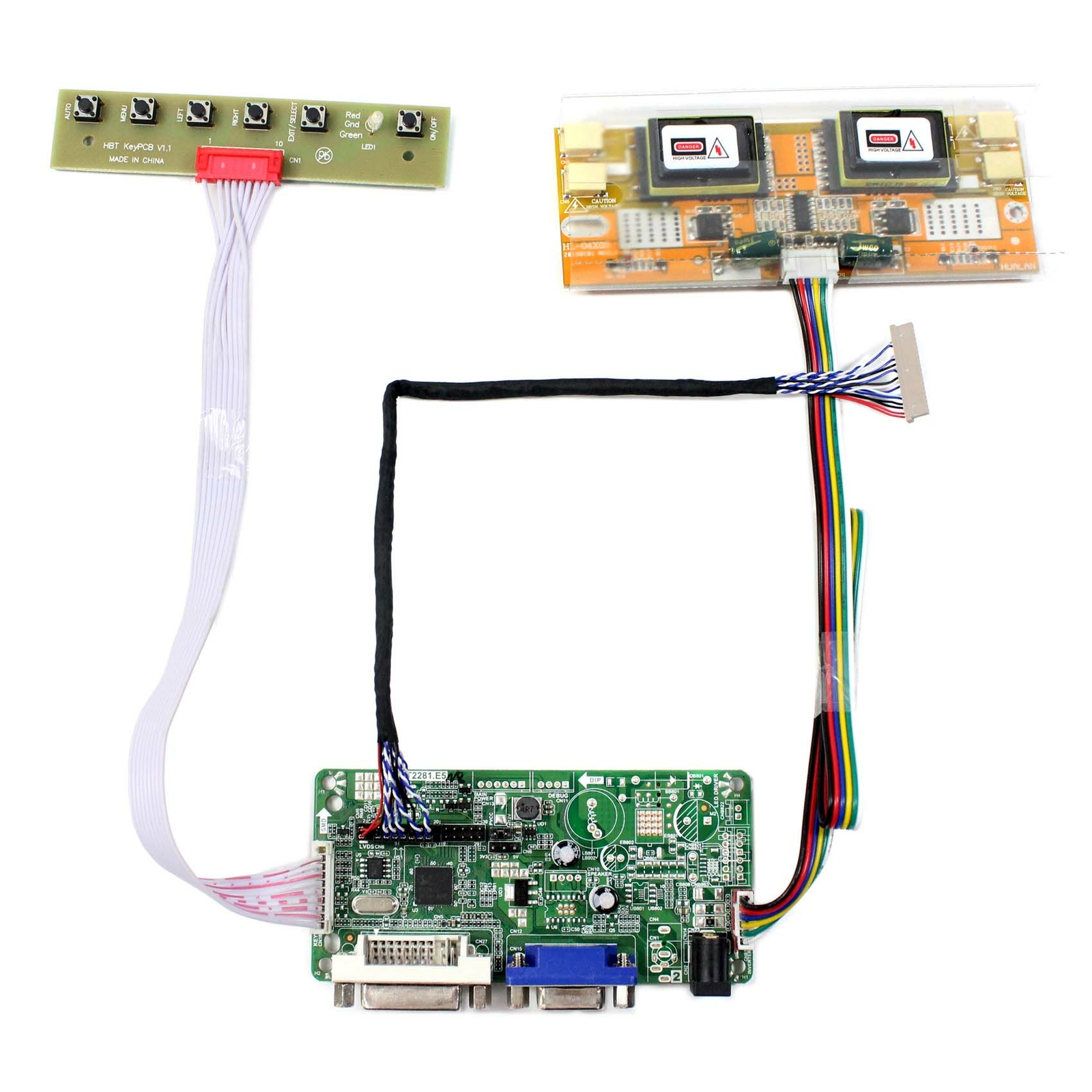 DVI VGA RT2281 LCD Controller Board For 15" HT15X15-D01 1024x768 LCD Screen