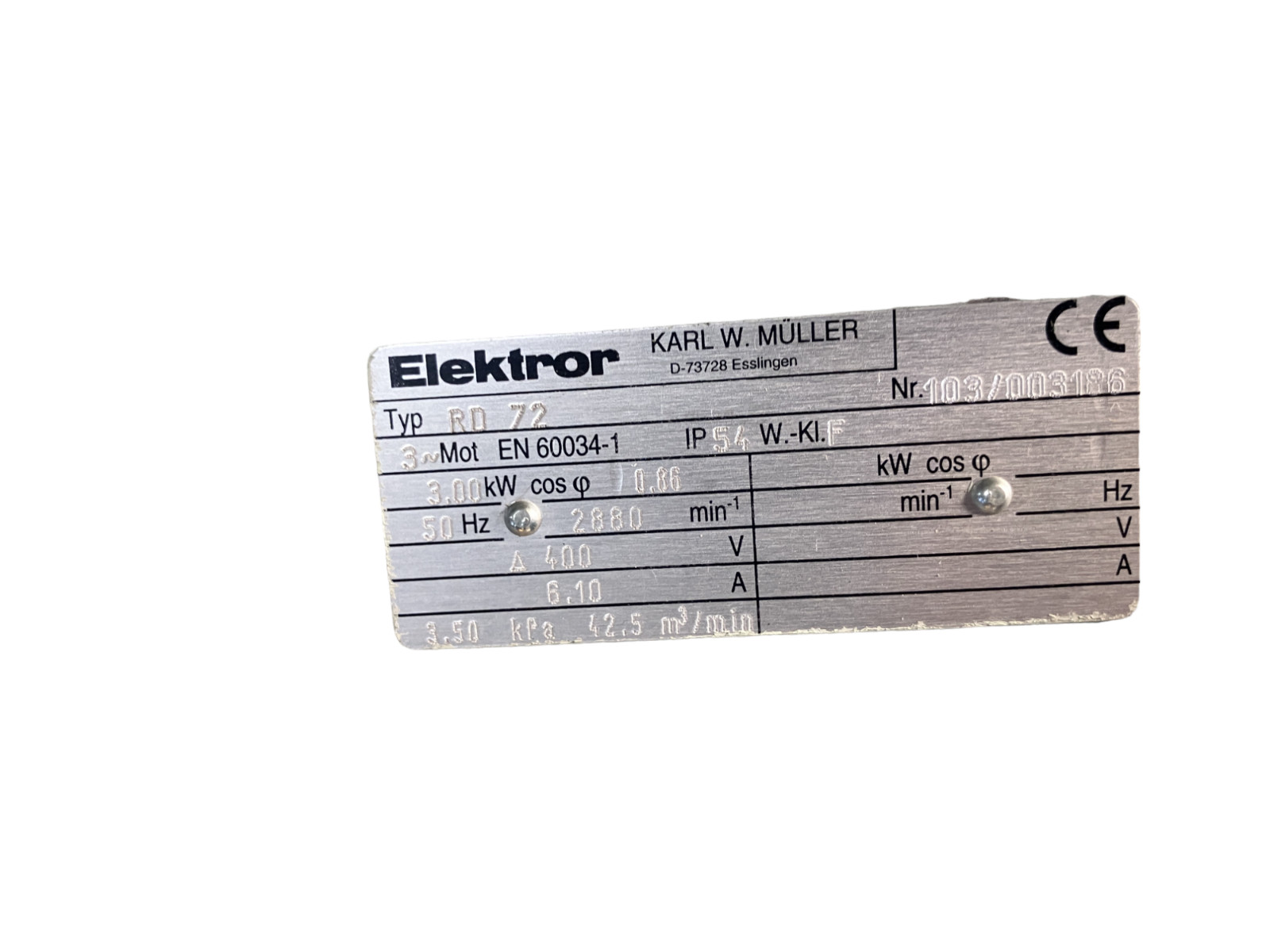 Elektror RD72 Elektromotor Used UMP