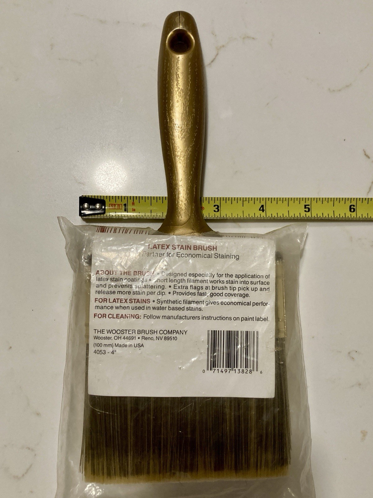 NEW OLD STOCK Wooster Brush Company 4053 Stain Brush 4"